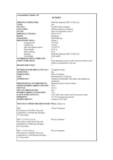 COMPOSITIONAL DATA : GAS : GAS PROPERTIES Puffin Fm RFT ...