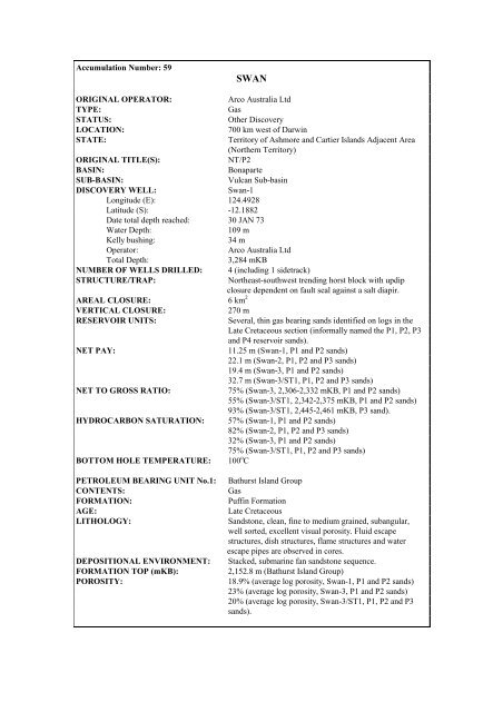 COMPOSITIONAL DATA : GAS : GAS PROPERTIES Puffin Fm RFT ...