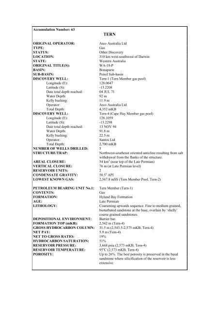 COMPOSITIONAL DATA : GAS : GAS PROPERTIES Puffin Fm RFT ...