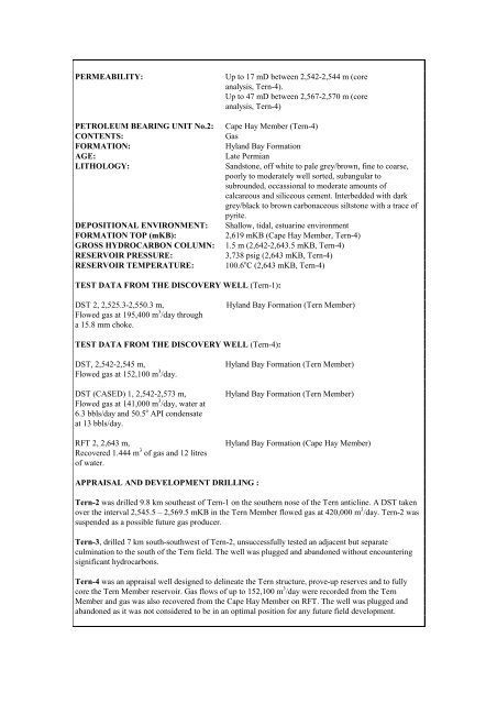 COMPOSITIONAL DATA : GAS : GAS PROPERTIES Puffin Fm RFT ...