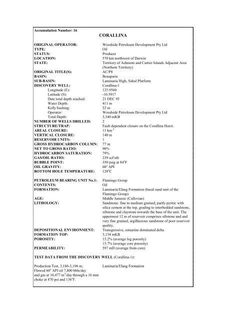 COMPOSITIONAL DATA : GAS : GAS PROPERTIES Puffin Fm RFT ...