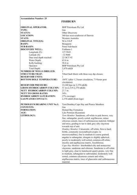 COMPOSITIONAL DATA : GAS : GAS PROPERTIES Puffin Fm RFT ...