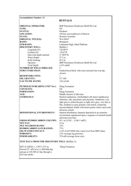 COMPOSITIONAL DATA : GAS : GAS PROPERTIES Puffin Fm RFT ...