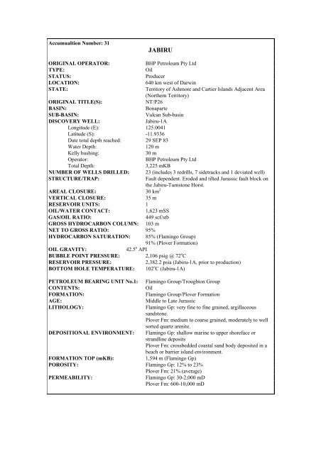 COMPOSITIONAL DATA : GAS : GAS PROPERTIES Puffin Fm RFT ...