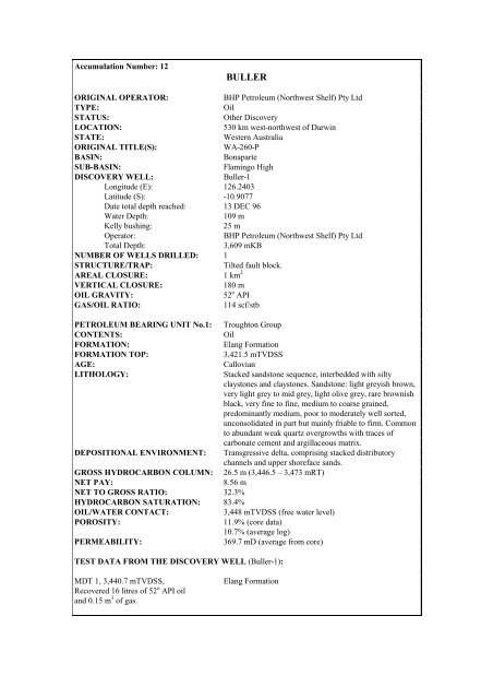 COMPOSITIONAL DATA : GAS : GAS PROPERTIES Puffin Fm RFT ...