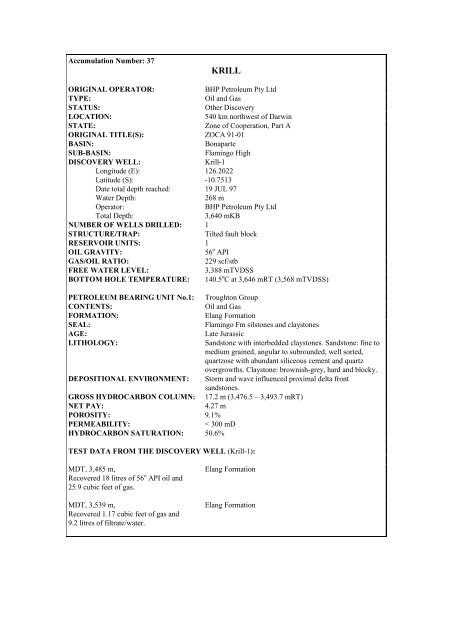 COMPOSITIONAL DATA : GAS : GAS PROPERTIES Puffin Fm RFT ...