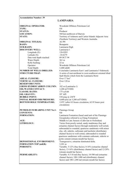 COMPOSITIONAL DATA : GAS : GAS PROPERTIES Puffin Fm RFT ...