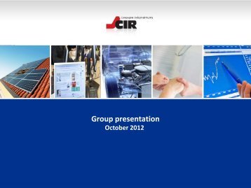 Group presentation PDF File - CIR Compagnie Industriali Riunite