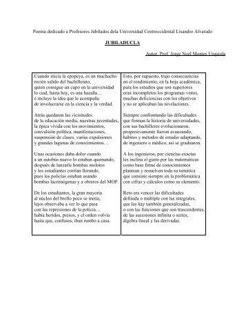 Poema dedicado a Profesores Jubilados dela Universidad ...