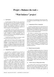 Projet Â« Balance du watt - MÃ©trologie franÃ§aise