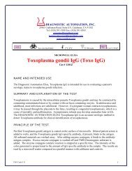 Toxoplasma gondii IgG (Toxo IgG) - ELISA kits - Rapid tests