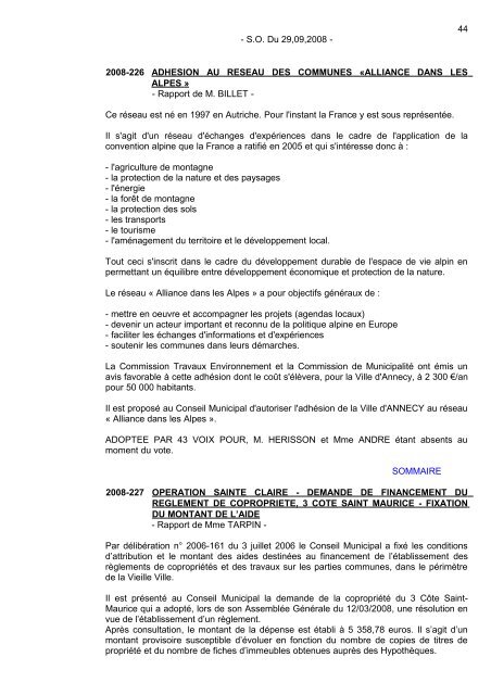 CONSEIL MUNICIPAL - Annecy