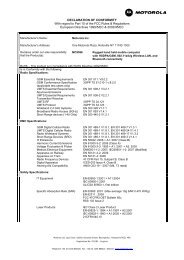 Declaration of Conformity - Motorola Solutions
