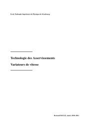 Technologie des Asservissements Variateurs de vitesse - AVR