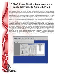 CETAC Laser Ablation Instruments are Easily Interfaced to Agilent ...