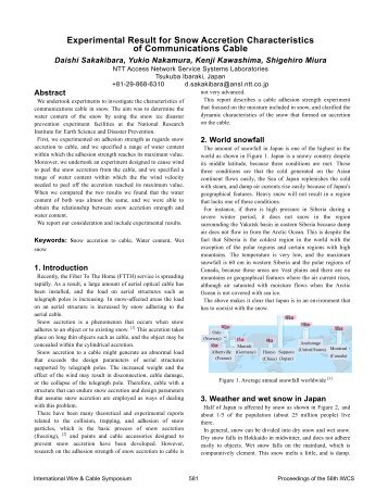 2007 - Experimental Result for Snow Accretion Characteristics of ...