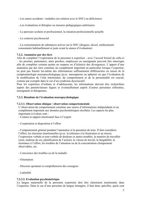 Directives pour l'expertise neuropsychologique - Association suisse ...