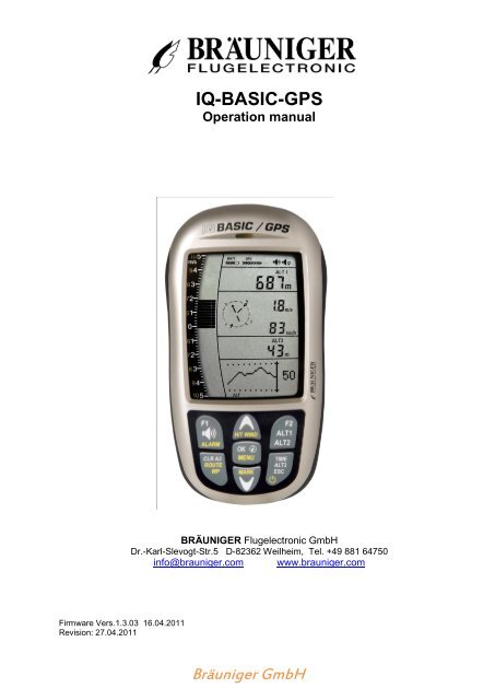 IQ-BASIC-GPS Operation manual - Bräuniger GmbH
