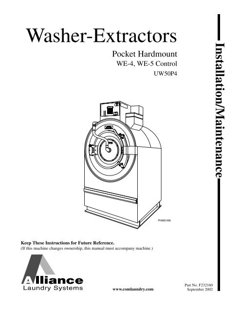 Washer-Extractors, Installation/Maintenance - UniMac