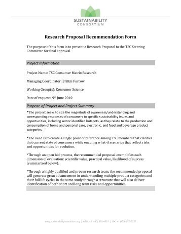 CS_Proposal_Rec_June.. - The Sustainability Consortium
