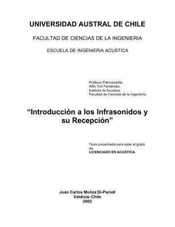 âIntroducciÃ³n a los Infrasonidos y su RecepciÃ³nâ - CyberTesis UACh ...