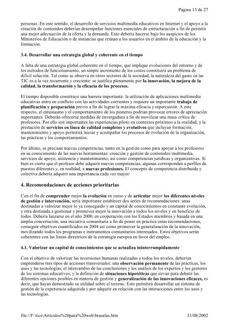 Informe de la ComisiÃ³n al Consejo y al Parlamento Europeo ...