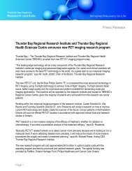 TBRRI Announces New PET Imaging Research Program (PDF)