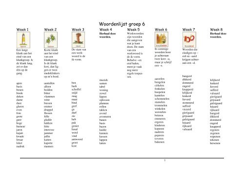 Woordenlijst groep 6