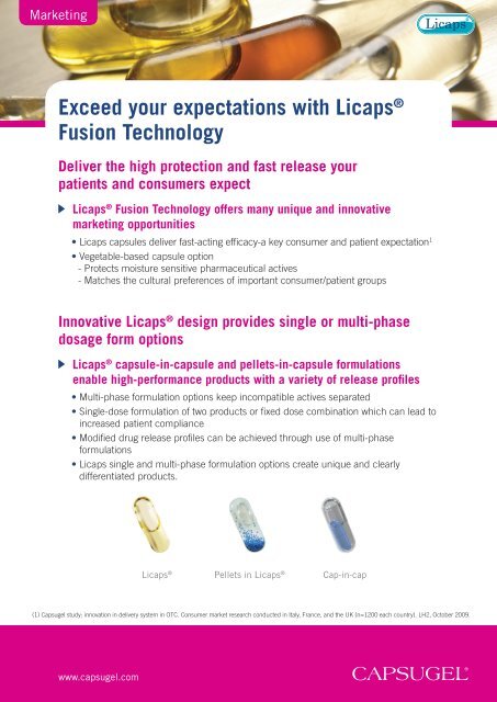 Exceed your expectations with LicapsÂ® Fusion Technology - Capsugel