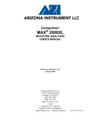 MAX Â® 2000XL Advantage User's Manual - Arizona Instrument