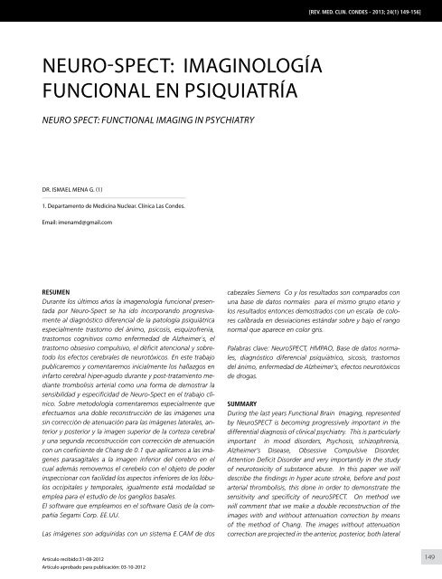 ClÃ­nica Las Condes / vol. 24 n0 1 / enero 2013