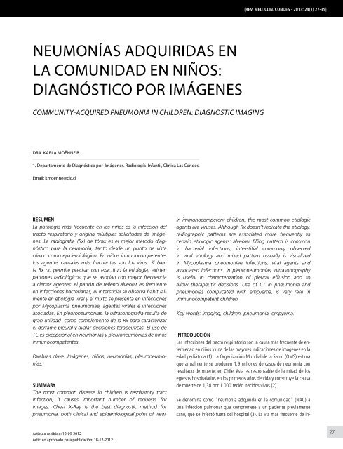 ClÃ­nica Las Condes / vol. 24 n0 1 / enero 2013