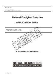 National Firefighter Selection APPLICATION FORM