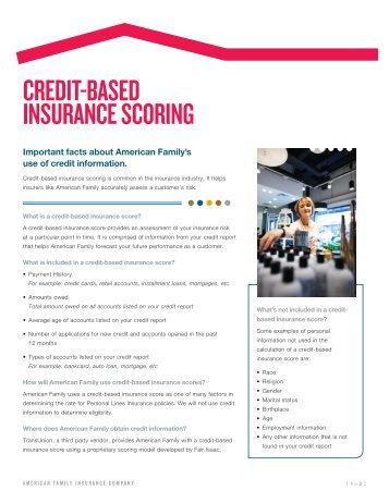 Credit-Based Insurance Scoring Brochure - American Family ...