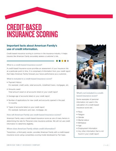 Credit-Based Insurance Scoring Brochure - American Family ...