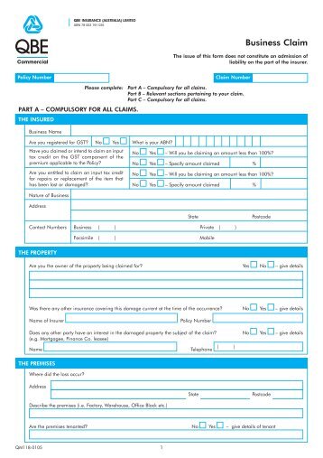 qbe make to how claim a Form Claim Insurance  Sports Volleyball  Injury ACT