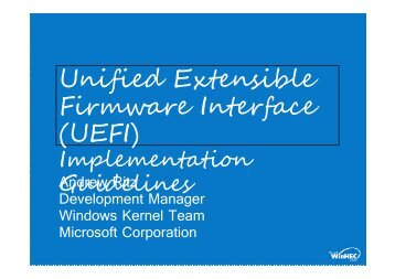 Unified Extensible Firmware Interface (UEFI)