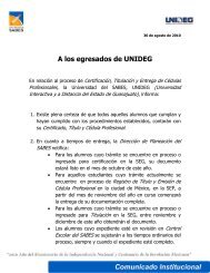 A los egresados de UNIDEG - Sabes