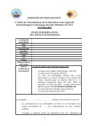 DEMANDE DE PARTICIPATION 1er Salon de l'Ameublement ... - ICDT