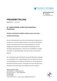 PRESSEMITTEILUNG - Rottal-Inn-Kliniken