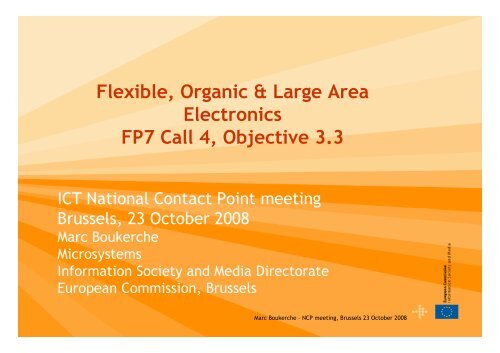 Flexible, Organic & Large Area Electronics FP7 Call 4 ... - RTD