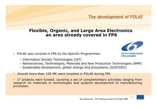 Flexible, Organic & Large Area Electronics FP7 Call 4 ... - RTD