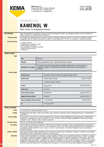 KAMENOL W - Kema.si