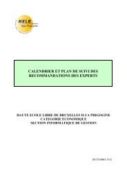 Plan de suivi Informatique HELB Prigogine - Agence pour l ...