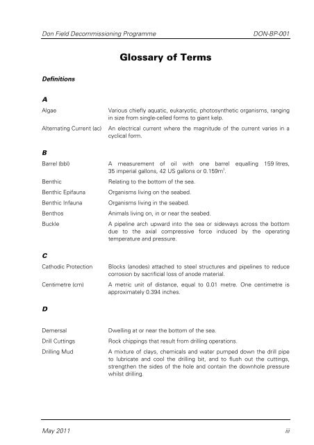 Don Field Decommissioning Programme (pdf, 7.8MB) null - BP