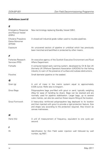 Don Field Decommissioning Programme (pdf, 7.8MB) null - BP