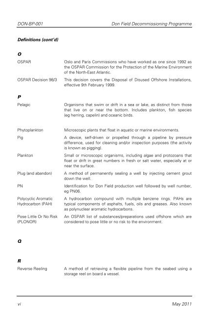 Don Field Decommissioning Programme (pdf, 7.8MB) null - BP