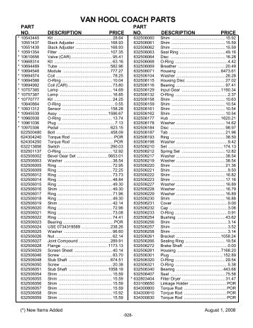 van hool coach parts - ABC Companies