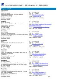 Euro Info Centre Network â DG Enterprise/B2 â Address List