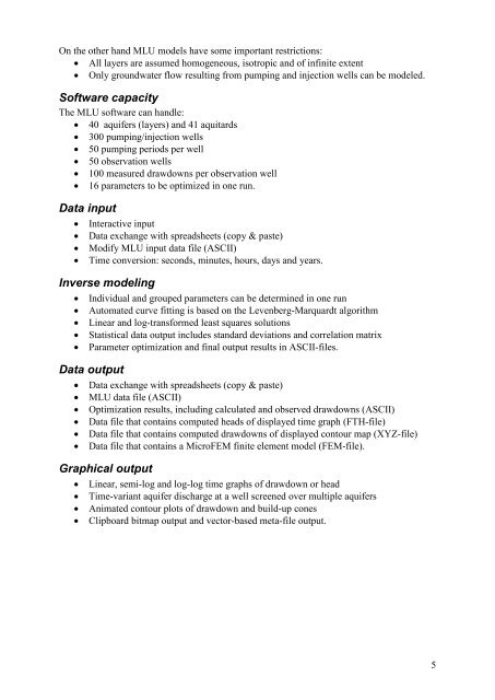 MLU for Windows User's Guide â¢ Well flow modelling ... - Hydrology.nl